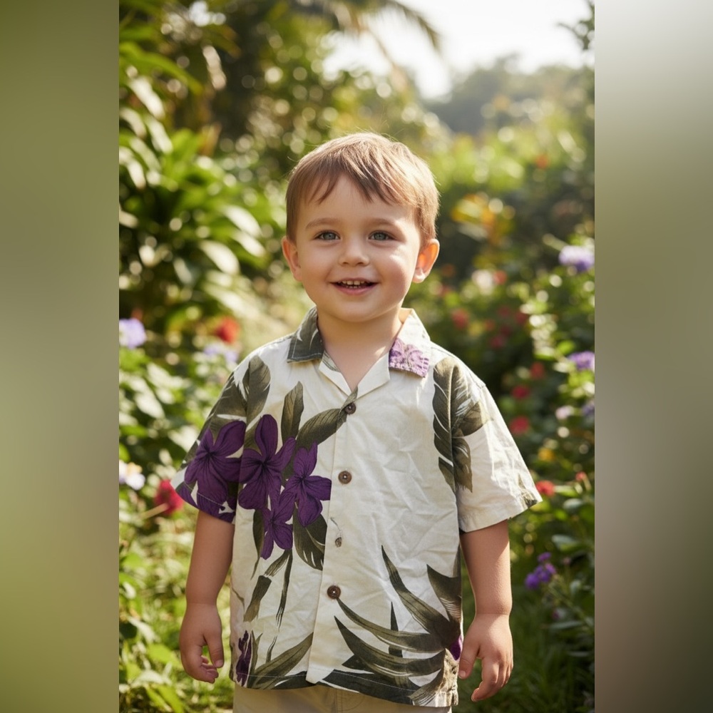 Favant Hawaiian Print Boys Shirt 100% Rayon Size 2T